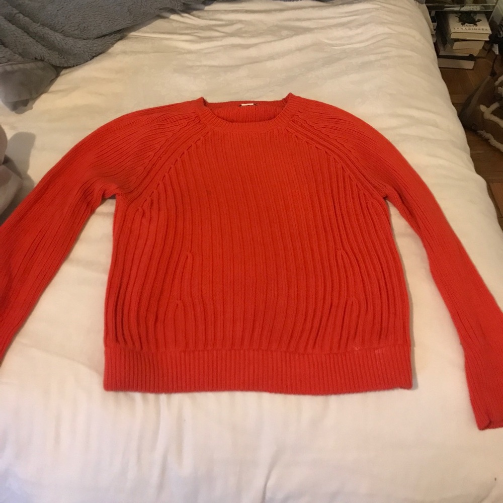 Orange j crew sweater